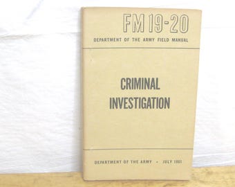 department of the army field manual, criminal investigation FM 19-20, july 1951
