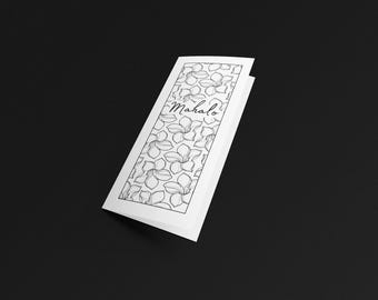 Printable Mahalo Thank You Card: DIY Greeting Card, Fits #10 Envelope (PDF)