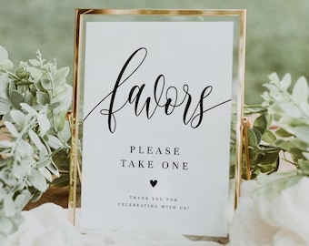 Calligraphy Wedding Favor Sign, Favor Sign Template, Wedding Favor Sign Printable, Wedding Favor Sign, Please Take One Sign, Stephanie