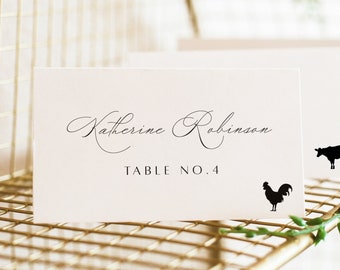 Wedding Place Card With Meal Choice, Place Card Template, Place Cards Wedding, Wedding Place Cards Printable, Name Card Template, Catherine