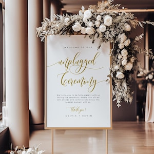 Unplugged Ceremony Sign, Unplugged Wedding Sign, Unplugged Ceremony Sign Template, Unplugged Wedding, Unplugged Sign, Corjl, Stephanie