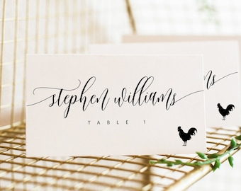 Place Cards Wedding, Place Cards With Meal Choice, Table Place Cards With Meal Icon, Place Card Template, Wedding Place cards, Stephanie