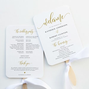 Wedding Program fan, Wedding Program Template, Ceremony Program, Program Printable, Editable Program Fan Template, Program Fans, Stephanie