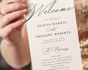 Script Wedding Program Template, Ceremony Program, Program Printable, Wedding Program Template Download, Program Template, Catherine