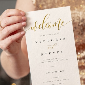 Wedding Program, Program Wedding, Program Template, Program For Wedding, Ceremony Program, Program Printable, Fully Editable, Stephanie