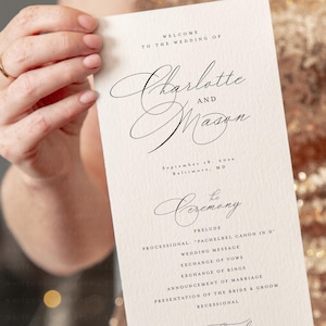 Wedding Program, Ceremony Program, Program Printable, Wedding Program Template Download, Program Template, Corjl Template, Catherine