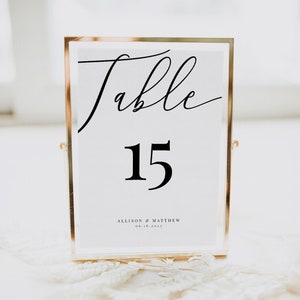 Minimalist Table Numbers Template, Table Numbers Wedding, Table Numbers Download, Printable Table Numbers, Table Cards, Charlotte