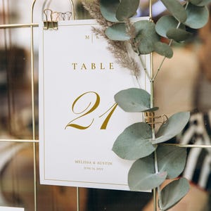 Classic Table Numbers, Gold Table Numbers, Table Numbers Wedding, Numbers Template, Wedding Table Numbers, DIY Table Numbers, Grace