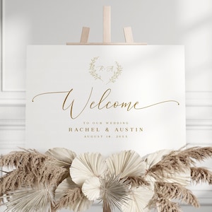 Gold Welcome Sign, Wedding welcome  Sign, Welcome Wedding Sign, Welcome Sign Template, Wedding Sign Template, Script Welcome Sign, Charlotte