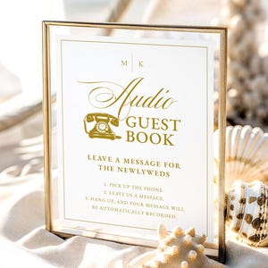 Classic Wedding Audio Guestbook Sign, Telephone Guest Book Sign Template, Wedding Audio Guestbook, Phone Message Guest Book Sign, DIY, Grace