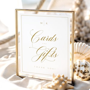 Classic Cards and Gifts Sign, Wedding Cards and Gift Sign, Cards and Gifts Sign Template, Gold Cards and Gifts, Classic Wedding Sign, Grace