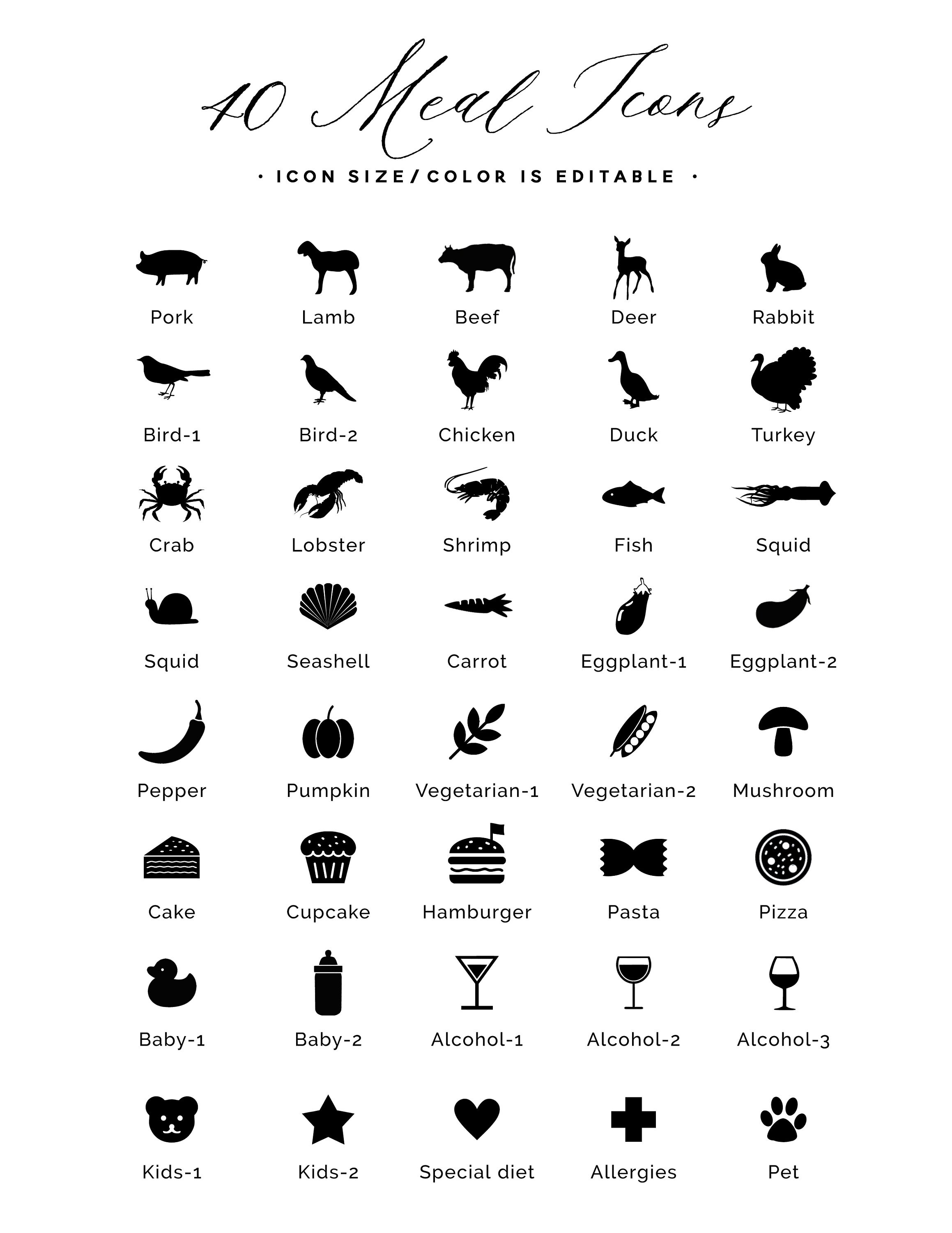 Place Cards Wedding Place Cards With Meal Choice Table Place Etsy