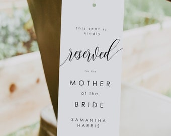 Elegante etichetta riservata, etichetta riservata per matrimonio, etichetta per sedia, modello di etichetta per sedia, etichette per posti a sedere, etichetta per posti a sedere per matrimonio, cartello per posto riservato, Stephanie