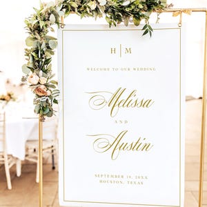 Classic Wedding Welcome Sign, Gold Welcome Sign, Welcome Sign Template, Welcome Sign Printable,  Editable Welcome Sign, DIY Sign, Grace