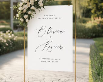 Welcome Sign, Wedding Welcome Sign, Welcome Wedding Sign, Wedding Backdrop, Wedding Welcome Sign Template, Cynthia