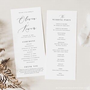 Wedding Program, Program Template, Minimalist Program, Ceremony Program, Program Printable, Program Template Wedding, Cynthia image 4