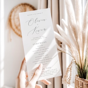 Wedding Program, Program Template, Minimalist Program, Ceremony Program, Program Printable, Program Template Wedding, Cynthia image 6