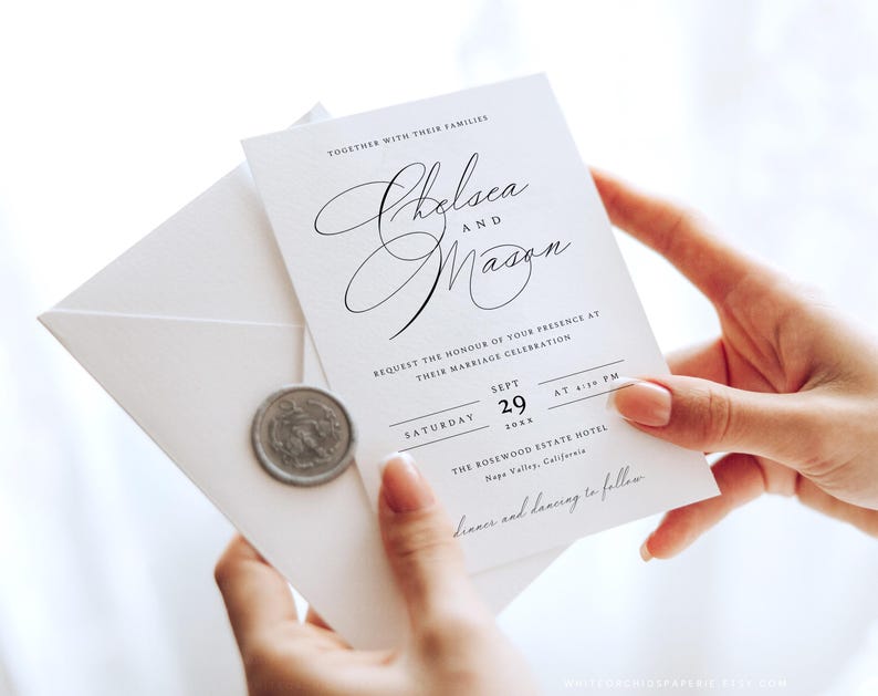 Script Wedding Invitation, Wedding Invitation Template, Wedding Invitation Suite, Wedding Invitation Set, Wedding Invites, Catherine image 8