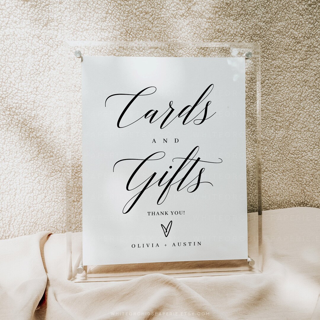 Cards and Gifts Sign for Wedding, Wedding Cards and Gift