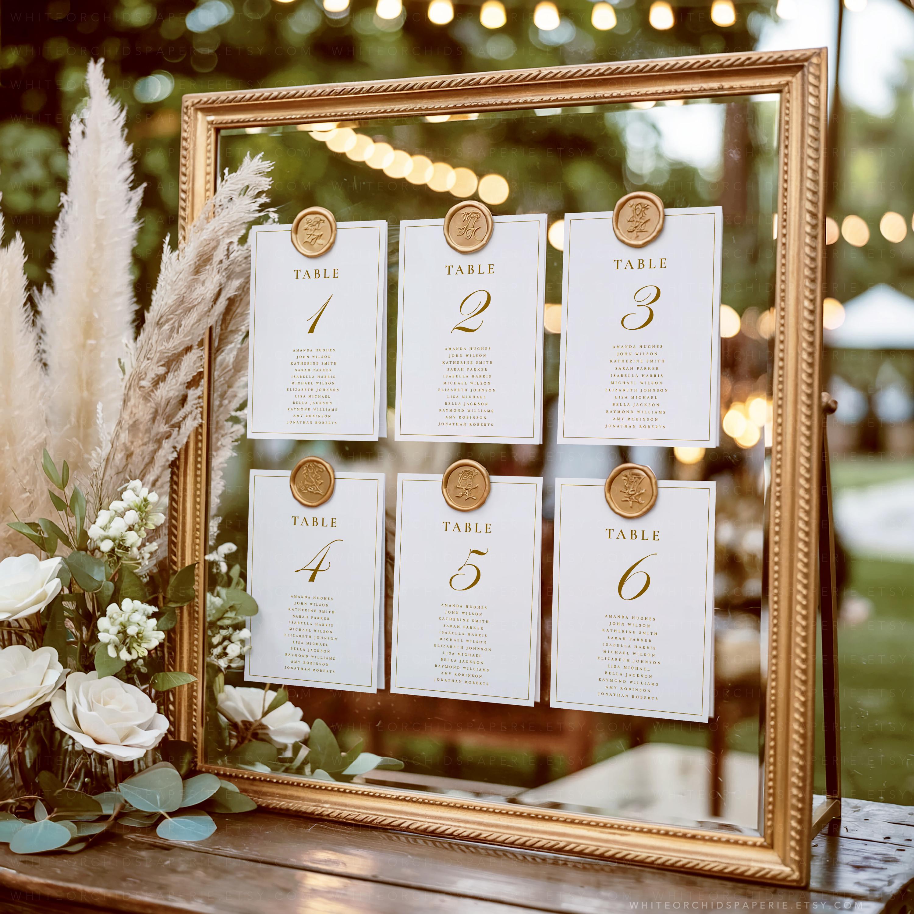 Classic Wedding Seating Card, Seating Card Template, Seating Plan ...