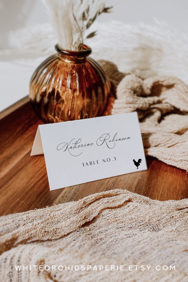 Wedding Place Cards With Food Choice