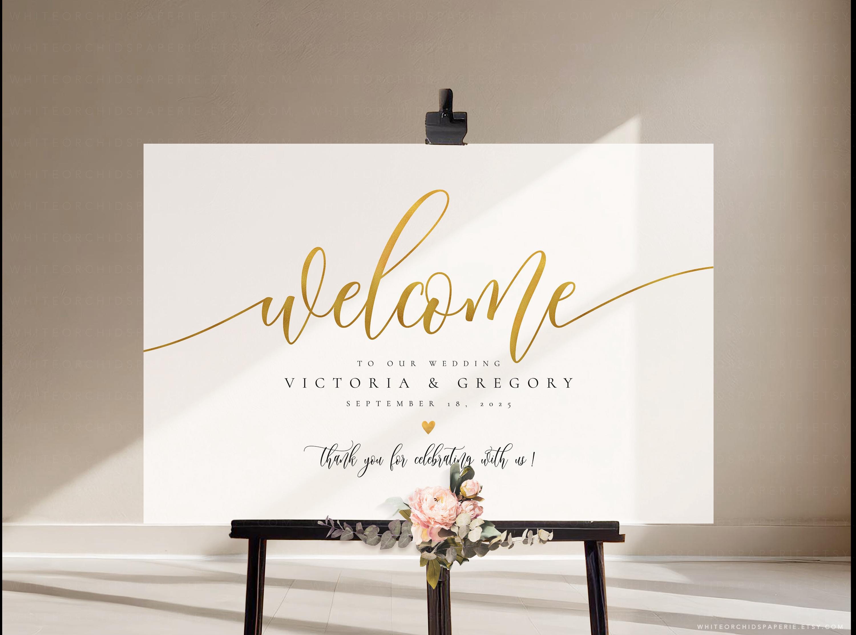 Script Welcome Sign, Wedding Welcome Sign, Welcome Sign Wedding ...