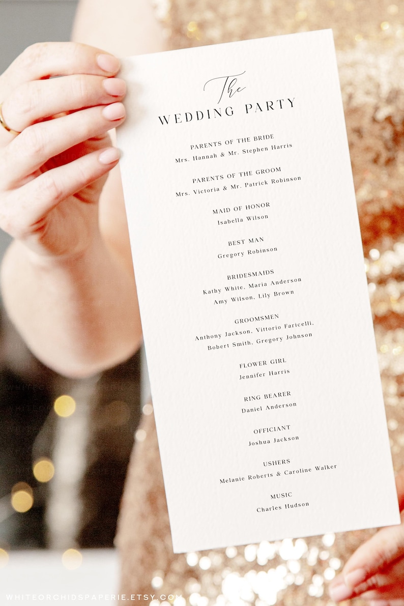 Wedding Program, Program Template, Minimalist Program, Ceremony Program, Program Printable, Program Template Wedding, Cynthia image 2