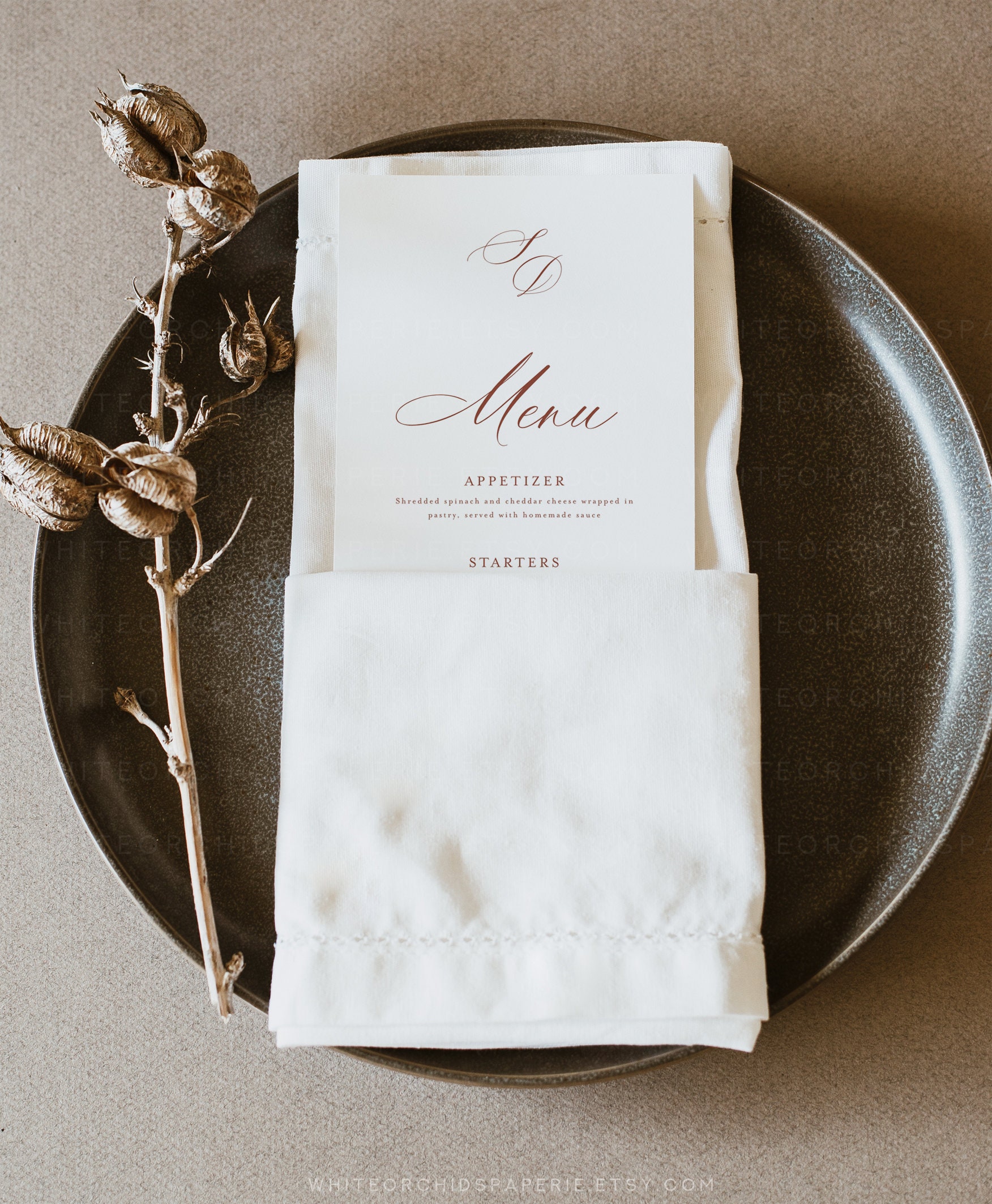 Colorable Wedding Menu, Classic Wedding Menu, Wedding Menu, Menu ...
