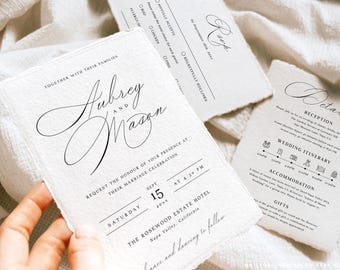 Script Wedding Invitation, Wedding Invitation Template, Wedding Invitation Suite, Wedding Invitation Set, Wedding Invites, Catherine