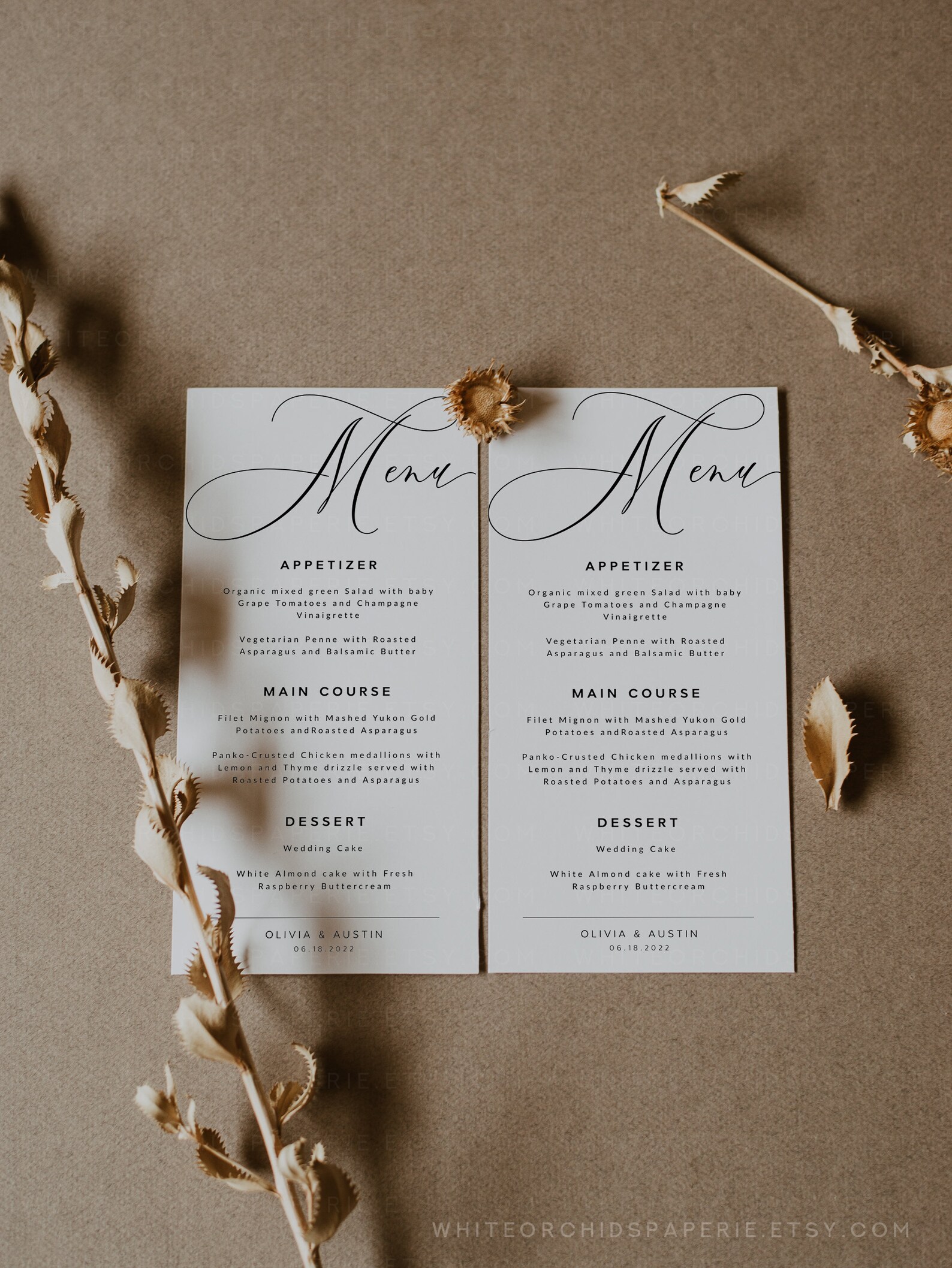 Gold Wedding Menu Menu Template Menu Printable Dinner Menu - Etsy