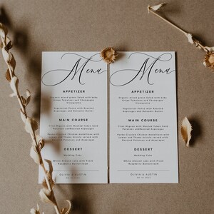 Gold Wedding Menu, Menu Template, Menu Printable, Dinner Menu, Menu ...