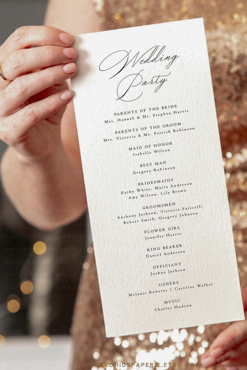 Script Wedding Program Template, Ceremony Program, Program Printable, Wedding Program Template Download, Program Template, Catherine image 2