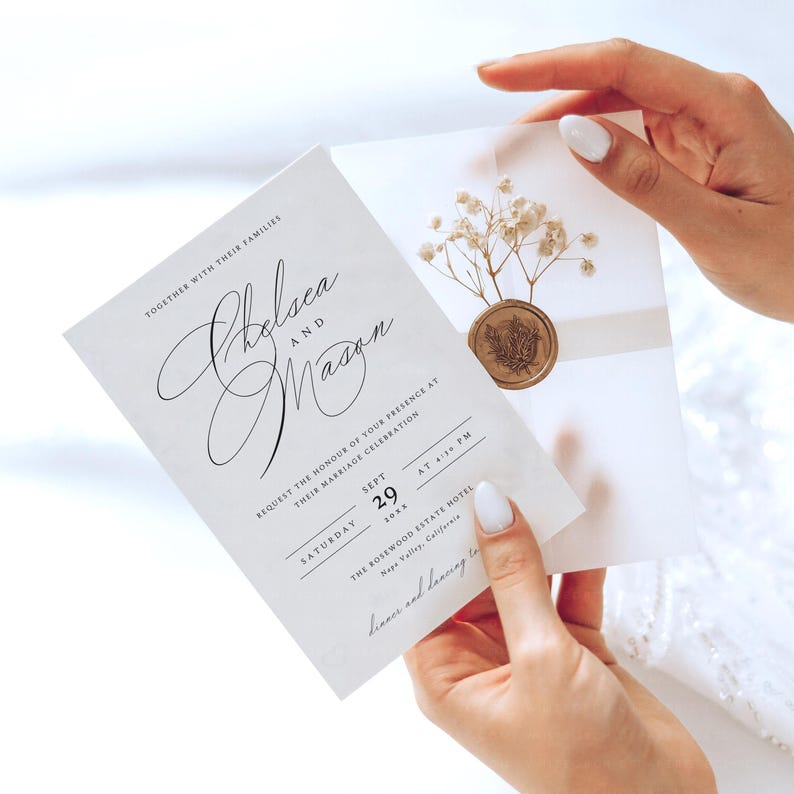 Script Wedding Invitation, Wedding Invitation Template, Wedding Invitation Suite, Wedding Invitation Set, Wedding Invites, Catherine image 7