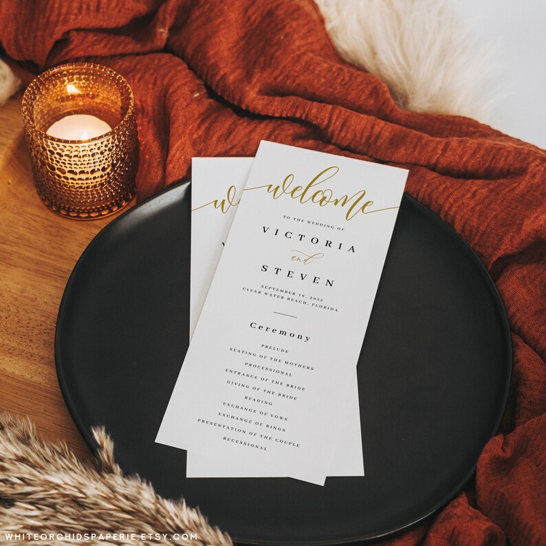 Wedding Program, Program Wedding, Program Template, Program For Wedding, Ceremony Program, Program Printable, Fully Editable, Stephanie image 4