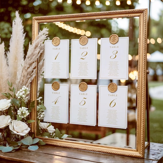 Classic Wedding Seating Cards, Seating Plan, Find Your Seat, Canva Template, Grace