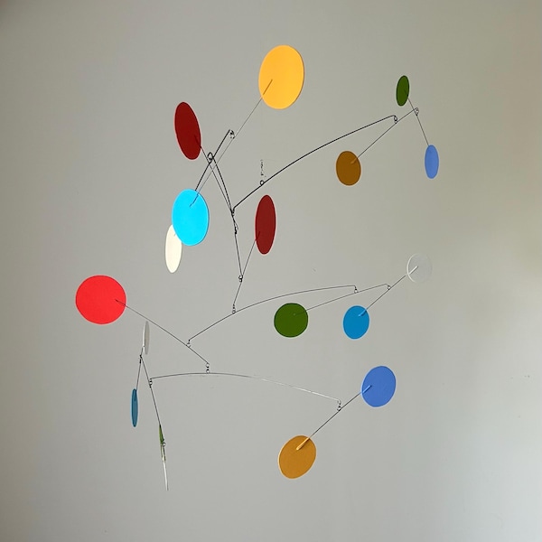 50-Zoll-Metallkinetik-Mobile-Skulptur entworfen und hergestellt von J.E.