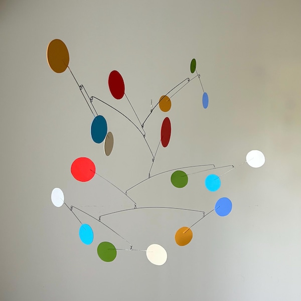 50 Inch Metal Kinetic Mobile Sculpture Designed and Created by J.E.