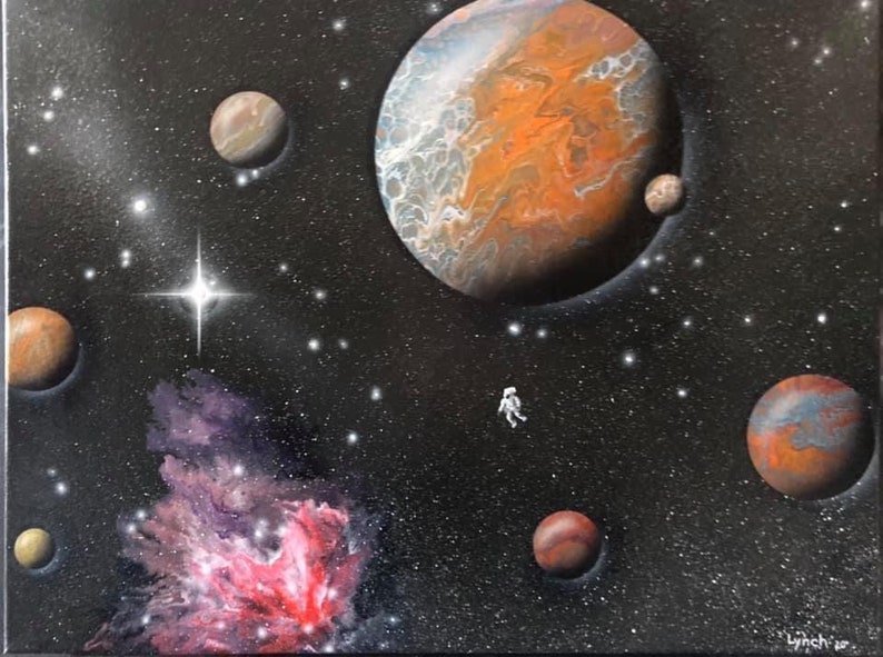 Floating in space