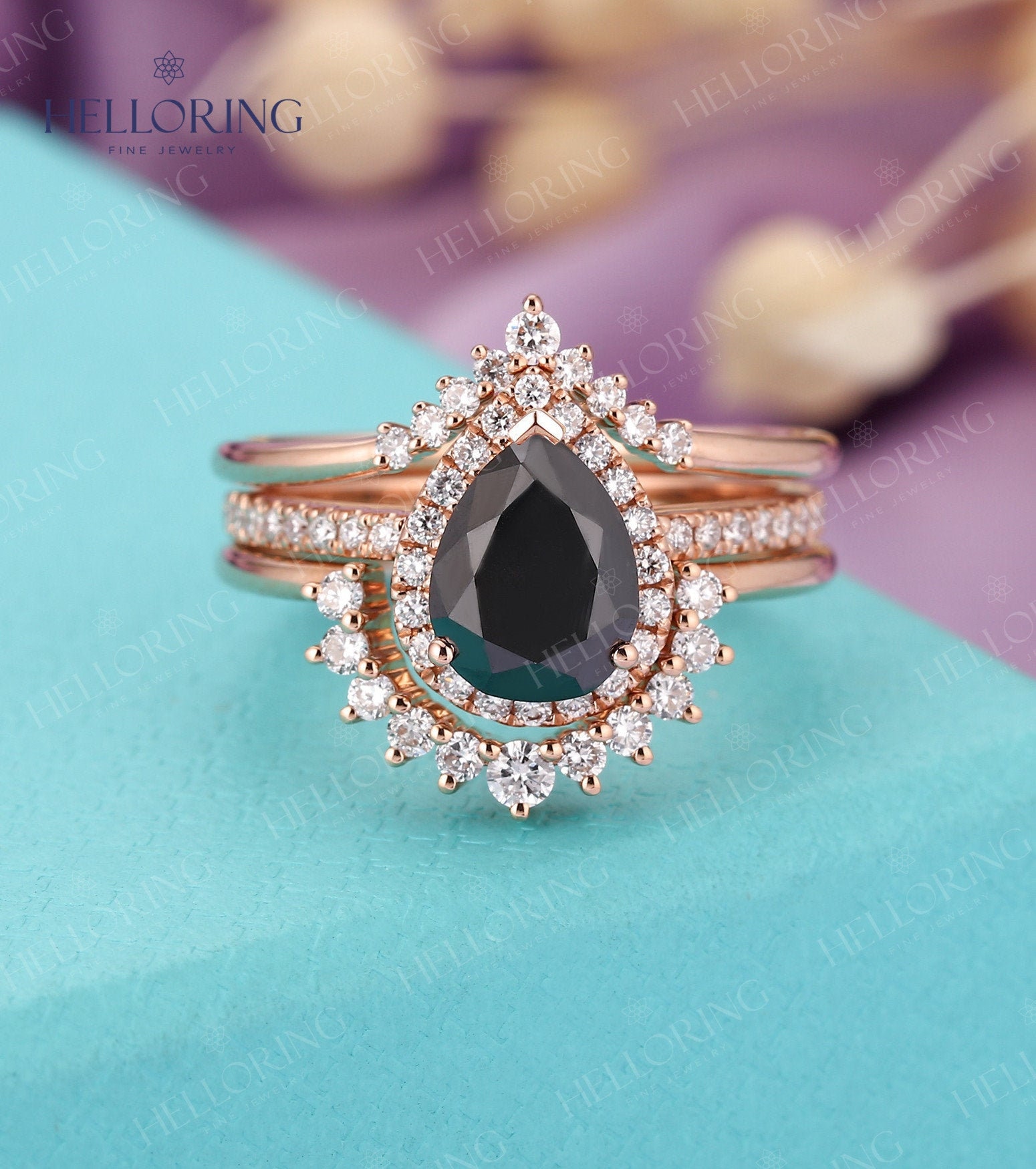 Vintage black sapphire best sale ring