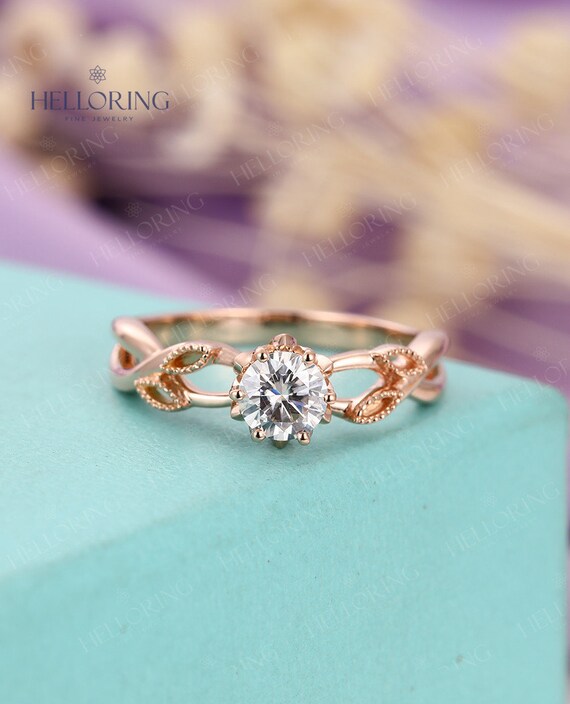 Rose gold 2024 engagement rings etsy