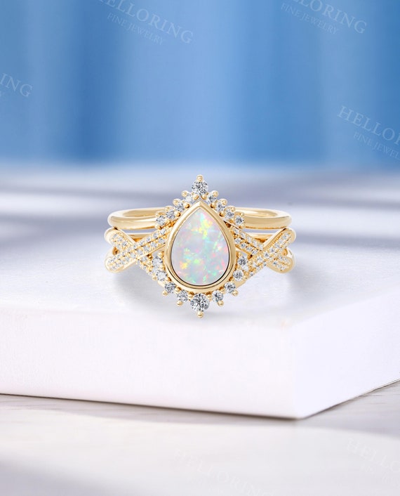 Opal Ring Nina And Grace Jewelry Opal Engagement Ring Set Rose