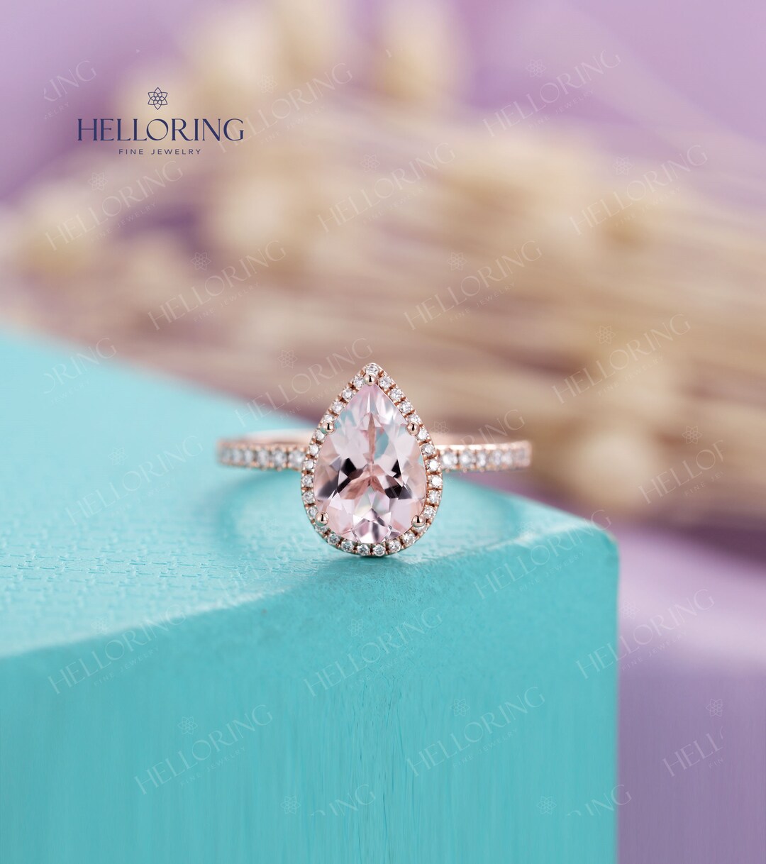 Pear Cut Engagement Ring Rose Gold Wedding Ring Etsy UK