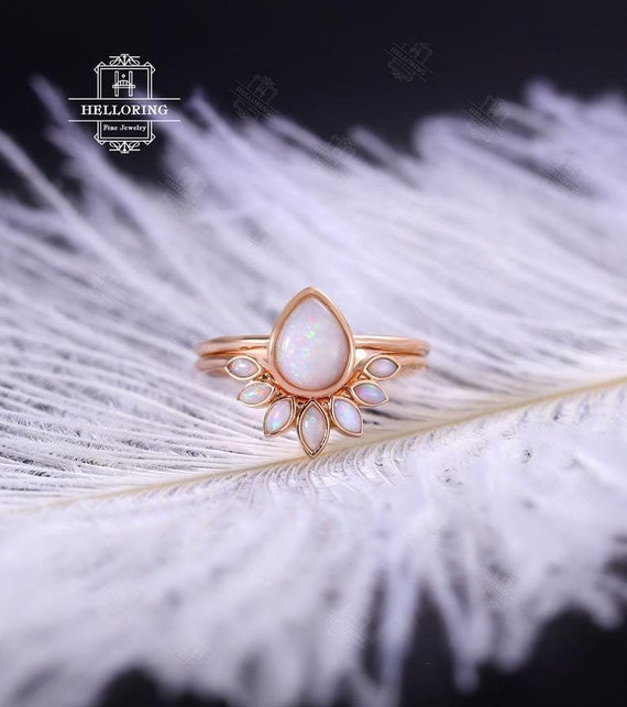 Bezel set opal engagement ring online