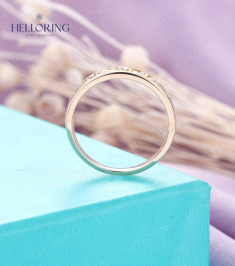 Art Deco Rose Gold 3mm Wedding Band Plain Gold Straight Band Etsy