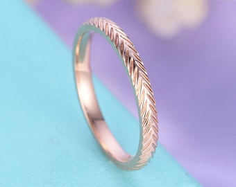 Rose gold full eternity wedding band Unique wedding band vintage Plain gold ring Simple Antique Stacking Bridal Anniversary Promise ring