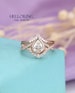 Vintage Pear moissanite engagement ring set twisted wedding band bezel set C&C moissanite Art deco rose gold promise Infinity wedding ring 