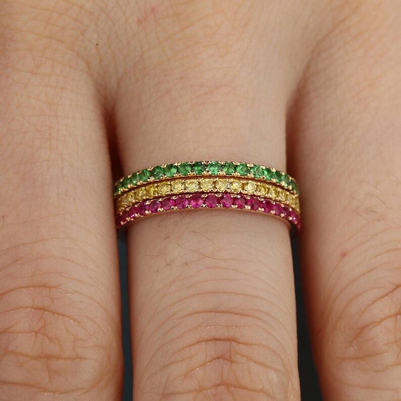 Rose gold Ruby Wedding Band Eternity ring Minimalism simple Etsy