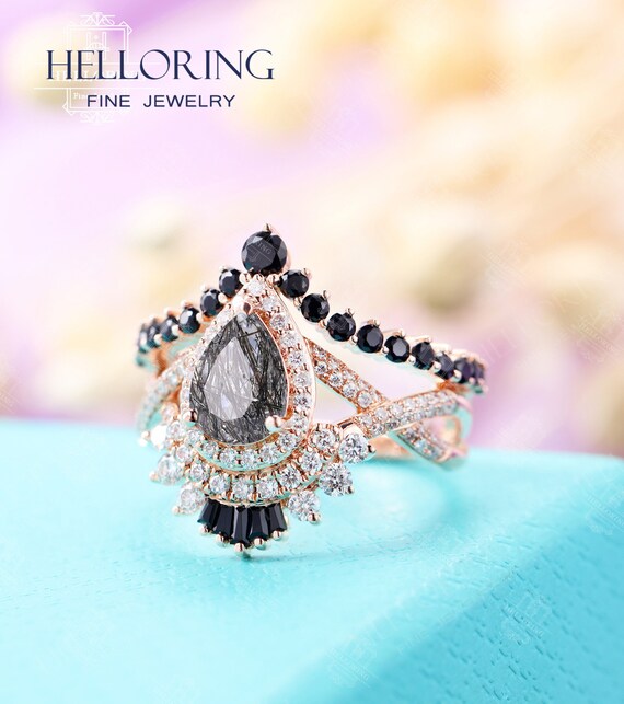 Infinity black diamond ring deals