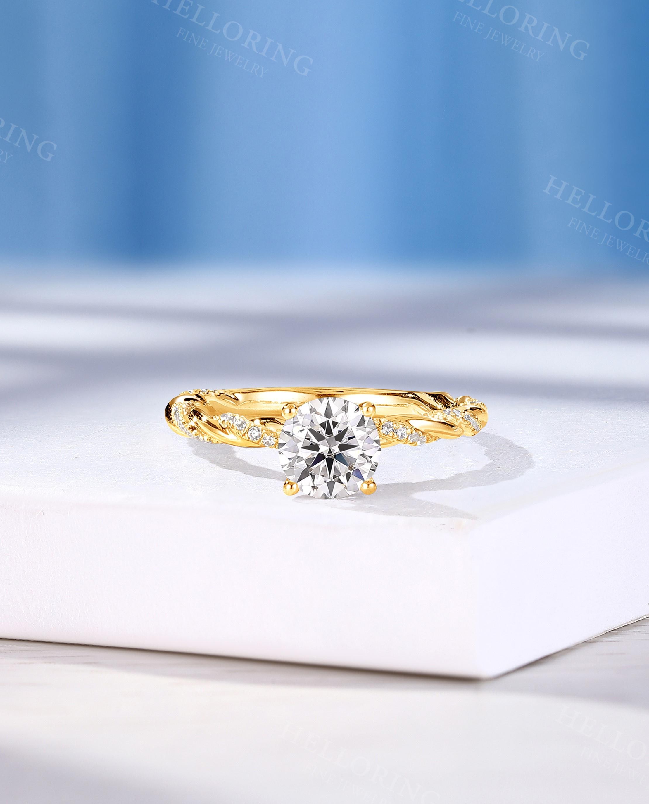Vintage Twist Moissanite Ring
