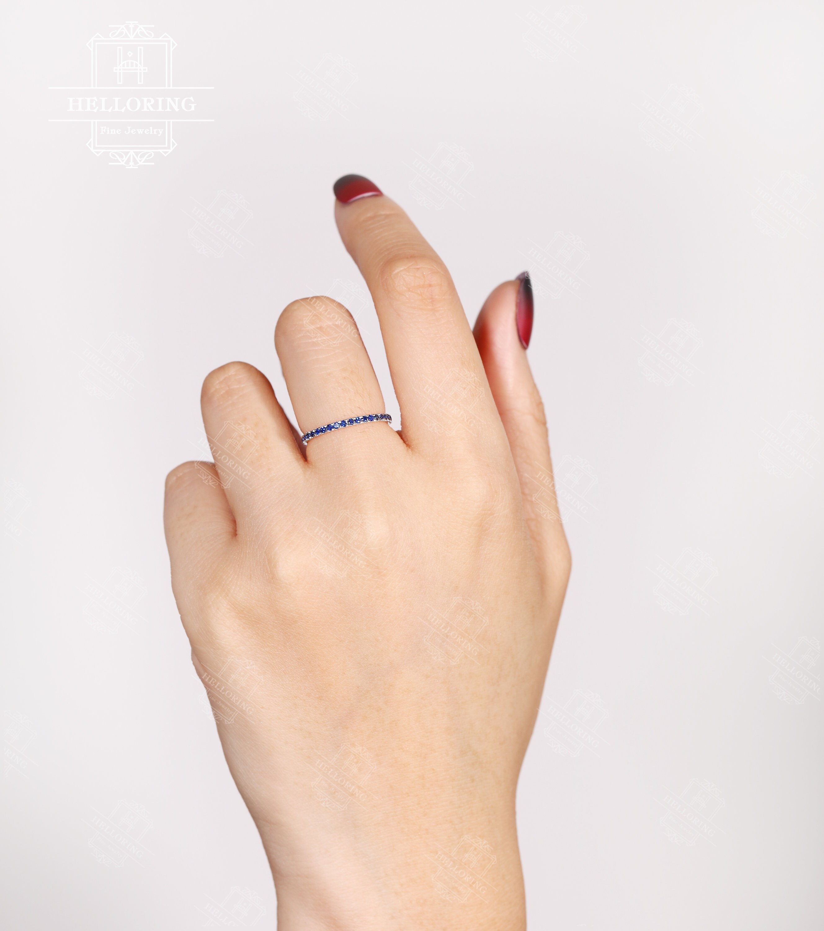 Thin sapphire eternity band deals